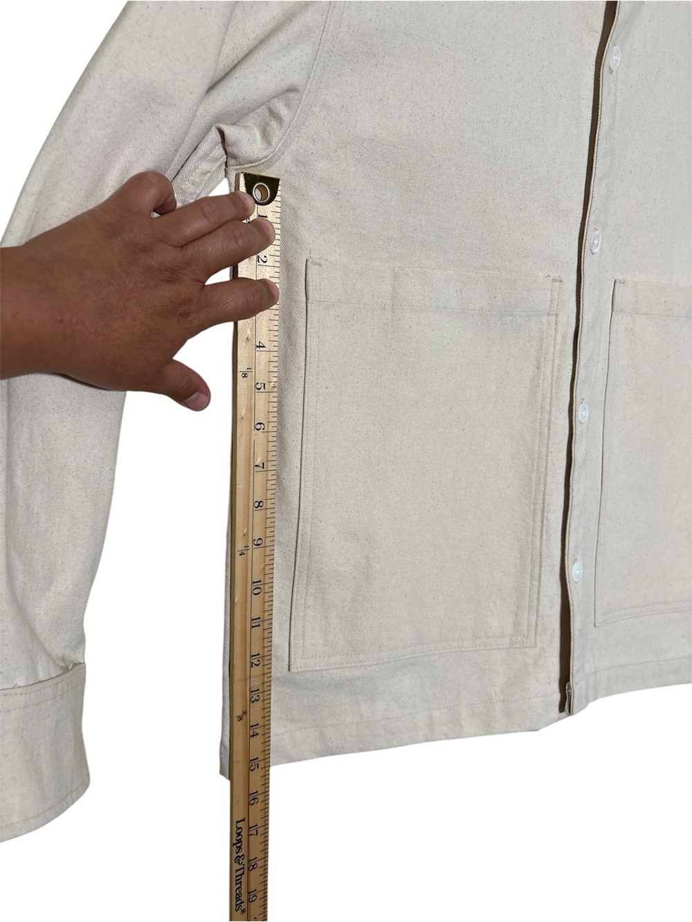 IJJI Work Jacket Natural Color,Unisex,Size M,100% Cotton - Picture 8 of 11